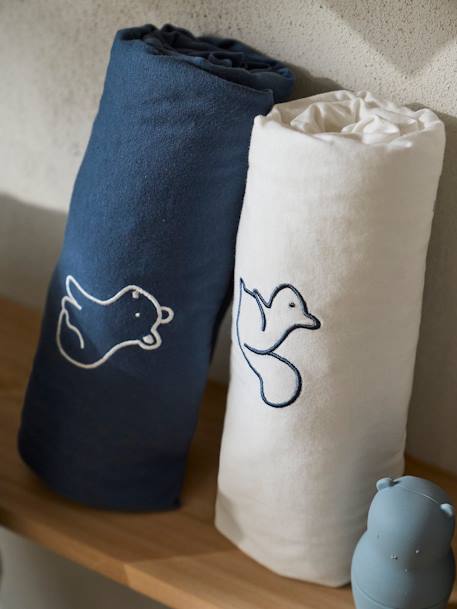 Set of 3 Changing Mattress Covers grey blue - vertbaudet enfant 