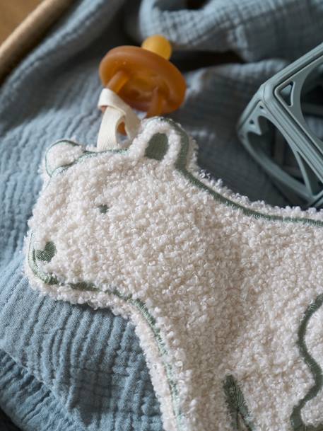 Sherpa Comforter & Dummy Holder, Polar Bear ecru - vertbaudet enfant 
