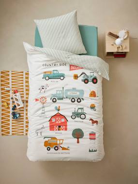 Linge de lit & Déco-Linge de lit enfant-Parure housse de couette + taie d'oreiller avec coton recyclé MOISSON