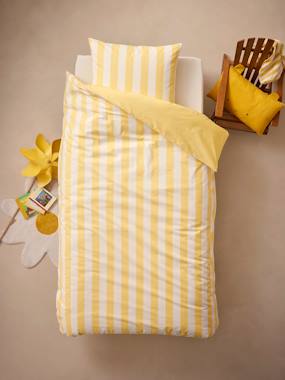-Parure housse de couette + taie d'oreiller essentiels enfant avec coton recyclé TRANSAT