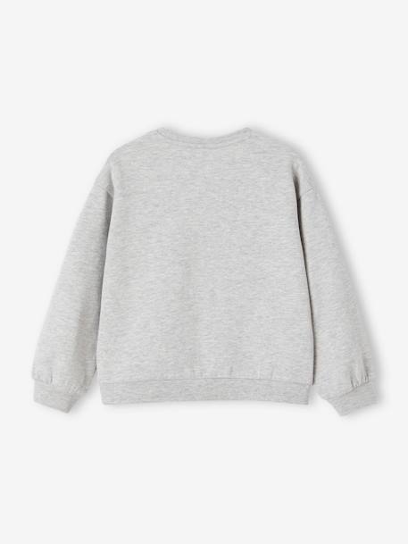 Basics Sweatshirt with Motif for Girls apricot+marl grey+sky blue+sweet pink - vertbaudet enfant 