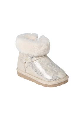 Shoes-Water-Repellent Furry Boots with Zip for Babies