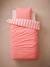 Parure housse de couette et taie d'oreiller avec coton recyclé TRANSAT rayé rose+rayé vert - vertbaudet enfant 