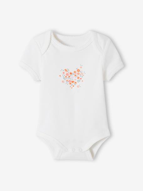 Set of 3 Progressive Bodysuits in Organic Cotton, for Babies rosy apricot - vertbaudet enfant 