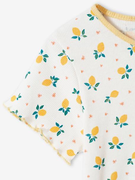 Pack of 2 Fruit Pyjamas in Rib Knit, for Girls ecru - vertbaudet enfant 