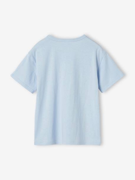 T-Shirt with Graphic Motifs for Boys dusky pink+night blue+sky blue+turquoise+WHITE LIGHT SOLID WITH DESIGN - vertbaudet enfant 