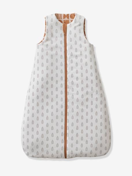 Reversible Sleeveless Baby Sleeping Bag with Central Opening, Ethnic printed beige - vertbaudet enfant 