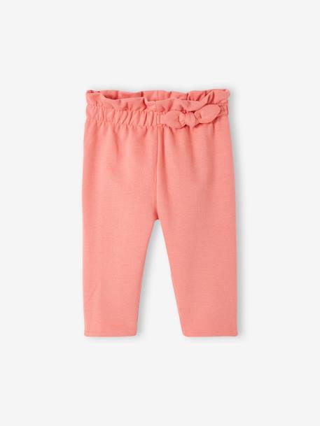 Pantalon en molleton bébé taille élastiquée BASICS bois de rose+corail+encre+vert bouteille - vertbaudet enfant 