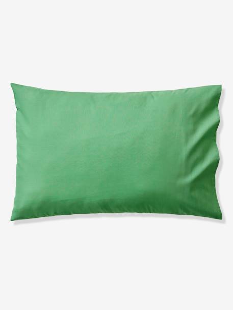 Parure housse de couette et taie d'oreiller avec coton recyclé TRANSAT rayé rose+rayé vert - vertbaudet enfant 