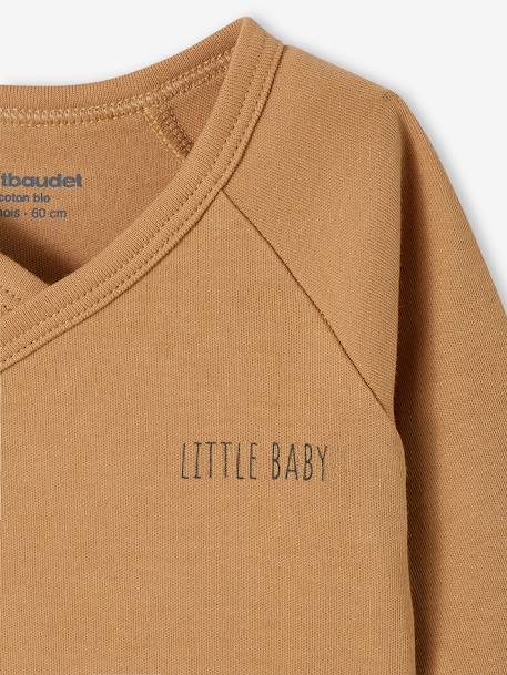 Lot de 5 bodies ouverture naissance bébé en coton biologique taupe - vertbaudet enfant 