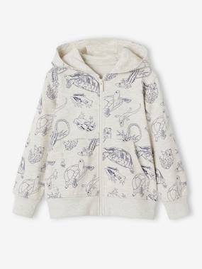 -Jacket with Zip & Hood, Animal Prints, for Boys