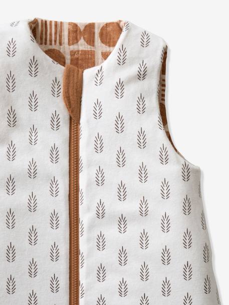 Reversible Sleeveless Baby Sleeping Bag with Central Opening, Ethnic printed beige - vertbaudet enfant 