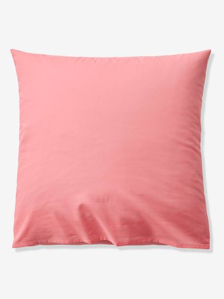 Parure housse de couette et taie d'oreiller avec coton recyclé TRANSAT rayé rose+rayé vert - vertbaudet enfant 