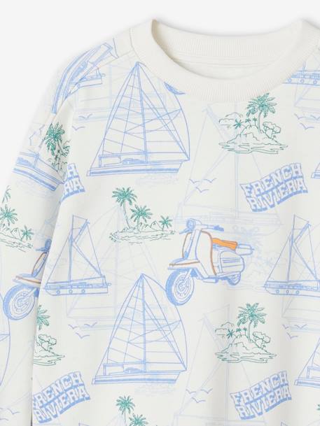 Sweatshirt with Riviera Motif for Boys printed white - vertbaudet enfant 