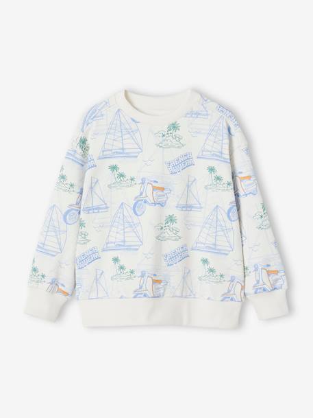 Sweatshirt with Riviera Motif for Boys printed white - vertbaudet enfant 
