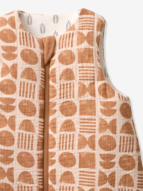 Reversible Sleeveless Baby Sleeping Bag with Central Opening, Ethnic printed beige - vertbaudet enfant 