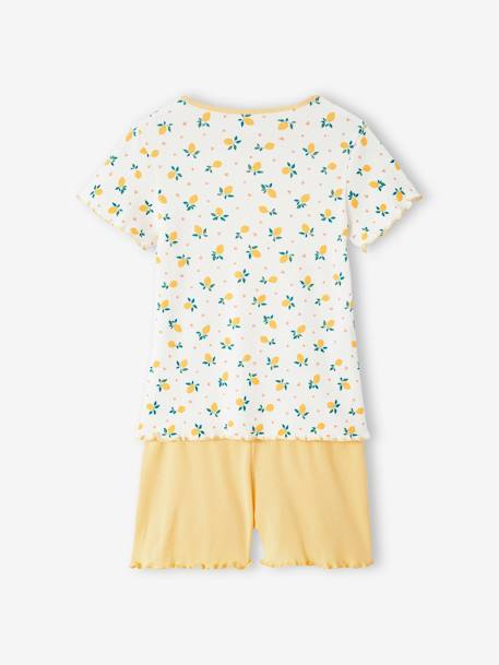 Pack of 2 Fruit Pyjamas in Rib Knit, for Girls ecru - vertbaudet enfant 