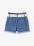 Paperbag-Style Denim Shorts for Girls stone - vertbaudet enfant 