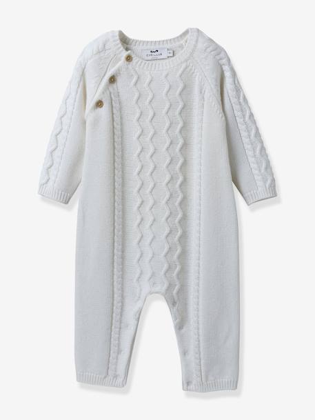 Jumpsuit in Wool & Cashmere for Babies, by CYRILLUS ecru - vertbaudet enfant 