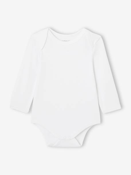 Pack of 7 Long Sleeve Bodysuits with Cutaway Shoulders for Babies, Basics multicoloured - vertbaudet enfant 