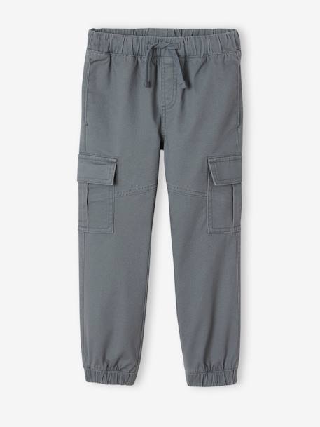 Pantalon garçon battle facile à enfiler bleu glacier+kaki foncé+taupe - vertbaudet enfant 