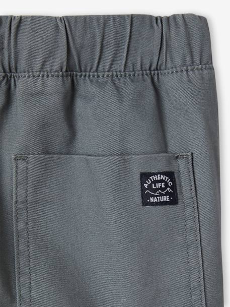 Pull-On Cargo-Type Trousers for Boys crystal blue+Dark Green+taupe - vertbaudet enfant 
