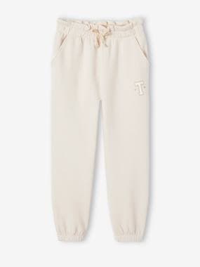 Girls-Trousers-Fleece Joggers with Paperbag Waistband for Girls