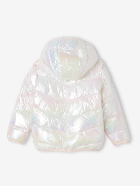 Lightweight Jacket with Shiny Iridescent Effect, for Girls - ecru
