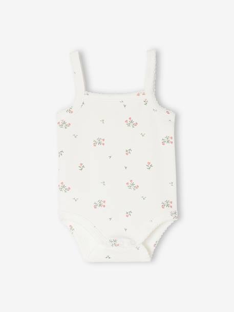 Lot de 5 bodies à bretelles naissance en coton biologique vieux rose - vertbaudet enfant 