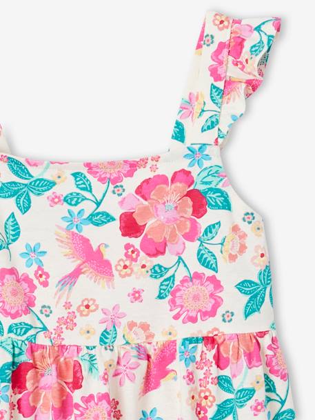Dress with Frilly Straps & Smocking for Girls multicoloured - vertbaudet enfant 