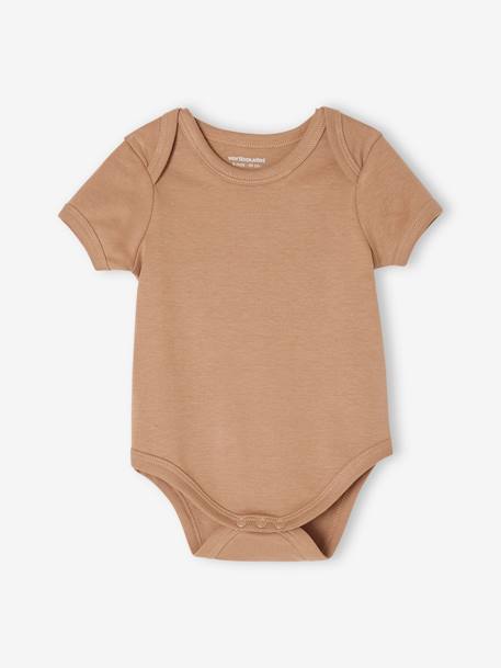 Pack of 7 Short Sleeve Bodysuits, Cutaway Shoulders, BASICS for Babies multicoloured - vertbaudet enfant 
