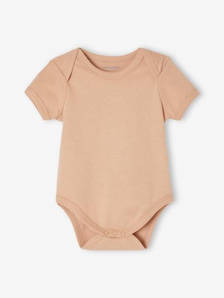 Pack of 7 Short Sleeve Bodysuits, Cutaway Shoulders, BASICS for Babies multicoloured - vertbaudet enfant 
