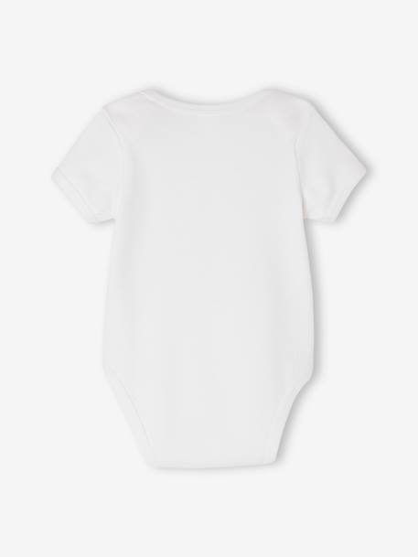Pack of 7 Short Sleeve Bodysuits, Cutaway Shoulders, BASICS for Babies multicoloured - vertbaudet enfant 