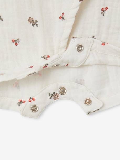 Pyjashort en gaze de coton bébé personnalisable écru - vertbaudet enfant 