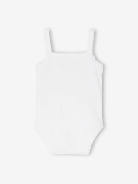 Lot de 5 bodies à bretelles naissance en coton biologique vieux rose - vertbaudet enfant 