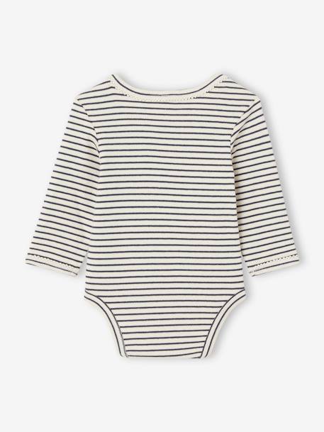 Pack of 5 Long Sleeve Bodysuits in Organic Cotton with Cutaway Shoulders for Babies night blue - vertbaudet enfant 