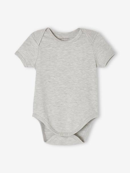 Pack of 7 Short Sleeve Bodysuits, Cutaway Shoulders, BASICS for Babies multicoloured - vertbaudet enfant 