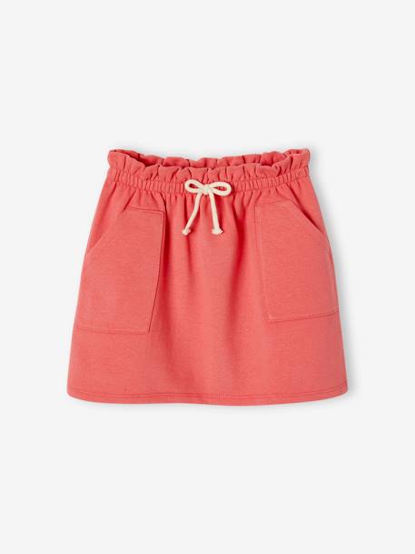 Jupe en molleton fille bleu chambray+rayé vert+rouge - vertbaudet enfant 