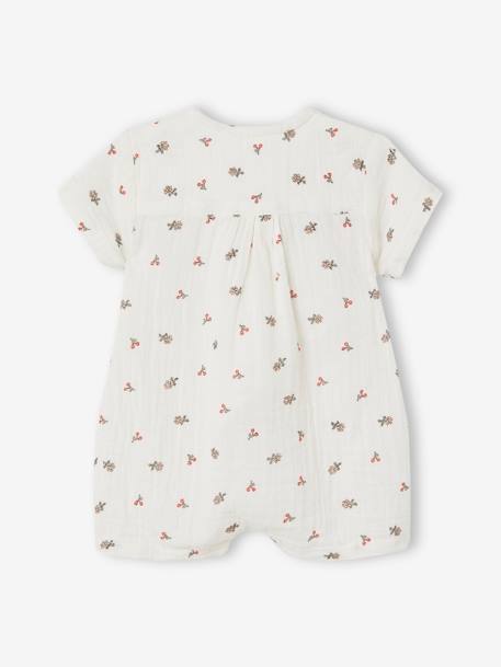Pyjashort en gaze de coton bébé personnalisable écru - vertbaudet enfant 