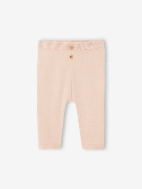 Ensemble en tricot pull à collerette et pantalon bébé rose nude - vertbaudet enfant 