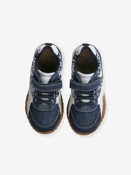 Trainers with Elasticated Laces for Children, Designed for Autonomy brut denim - vertbaudet enfant 