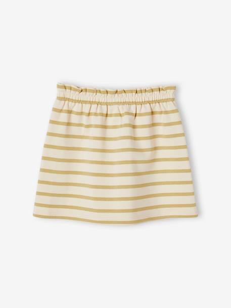 Jupe en molleton fille bleu chambray+rayé vert+rouge - vertbaudet enfant 