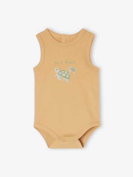 Pack of 5 Sleeveless Bodysuits in Organic Cotton for Newborn Babies mint green - vertbaudet enfant 