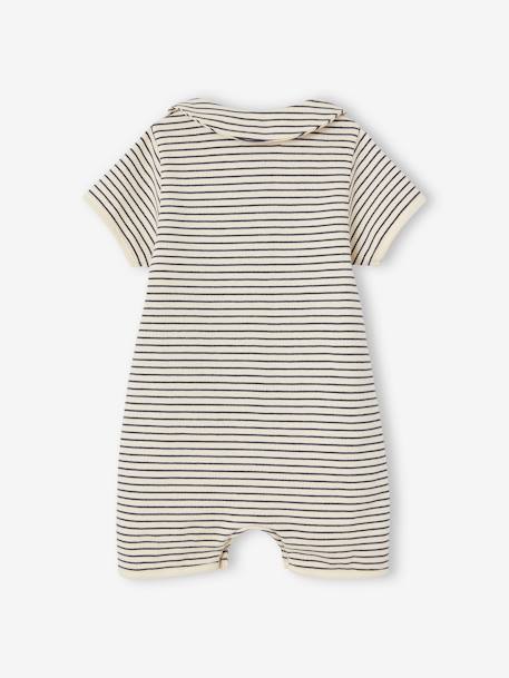 Striped Jumpsuit for Newborns night blue - vertbaudet enfant 