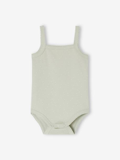 Pack of 3 Cherries Bodysuits in  Organic Cotton with Fine Straps for Babies pale pink - vertbaudet enfant 