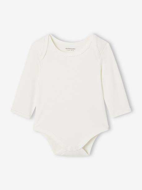 Pack of 5 Long Sleeve Bodysuits in Organic Cotton with Cutaway Shoulders for Babies night blue - vertbaudet enfant 