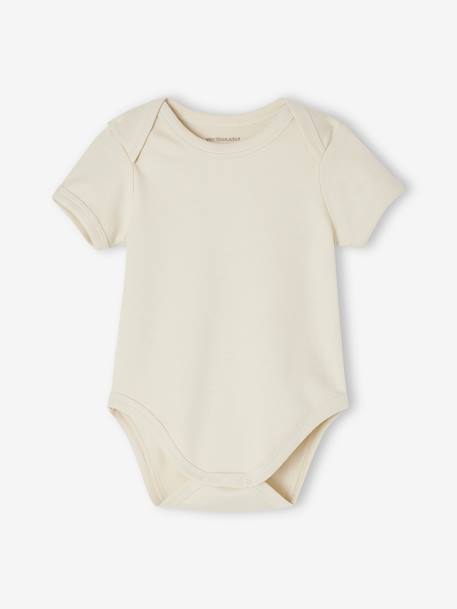 Pack of 7 Short Sleeve Bodysuits, Cutaway Shoulders, BASICS for Babies multicoloured - vertbaudet enfant 