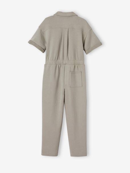 Fleece Jumpsuit for Girls khaki - vertbaudet enfant 