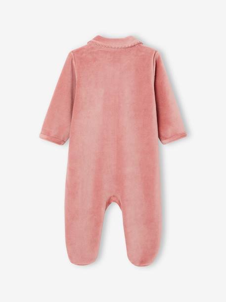Pack of 2 Sleepsuits In Velour, for Babies old rose - vertbaudet enfant 