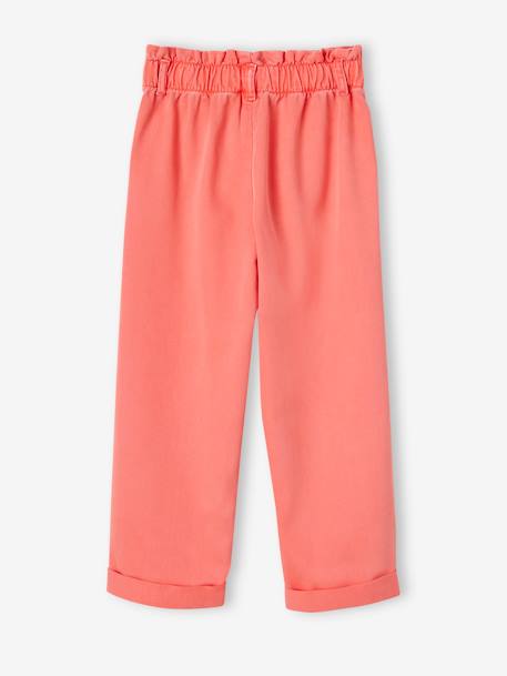 Fluid Paperbag-Style Trousers for Girls coral+lavender - vertbaudet enfant 